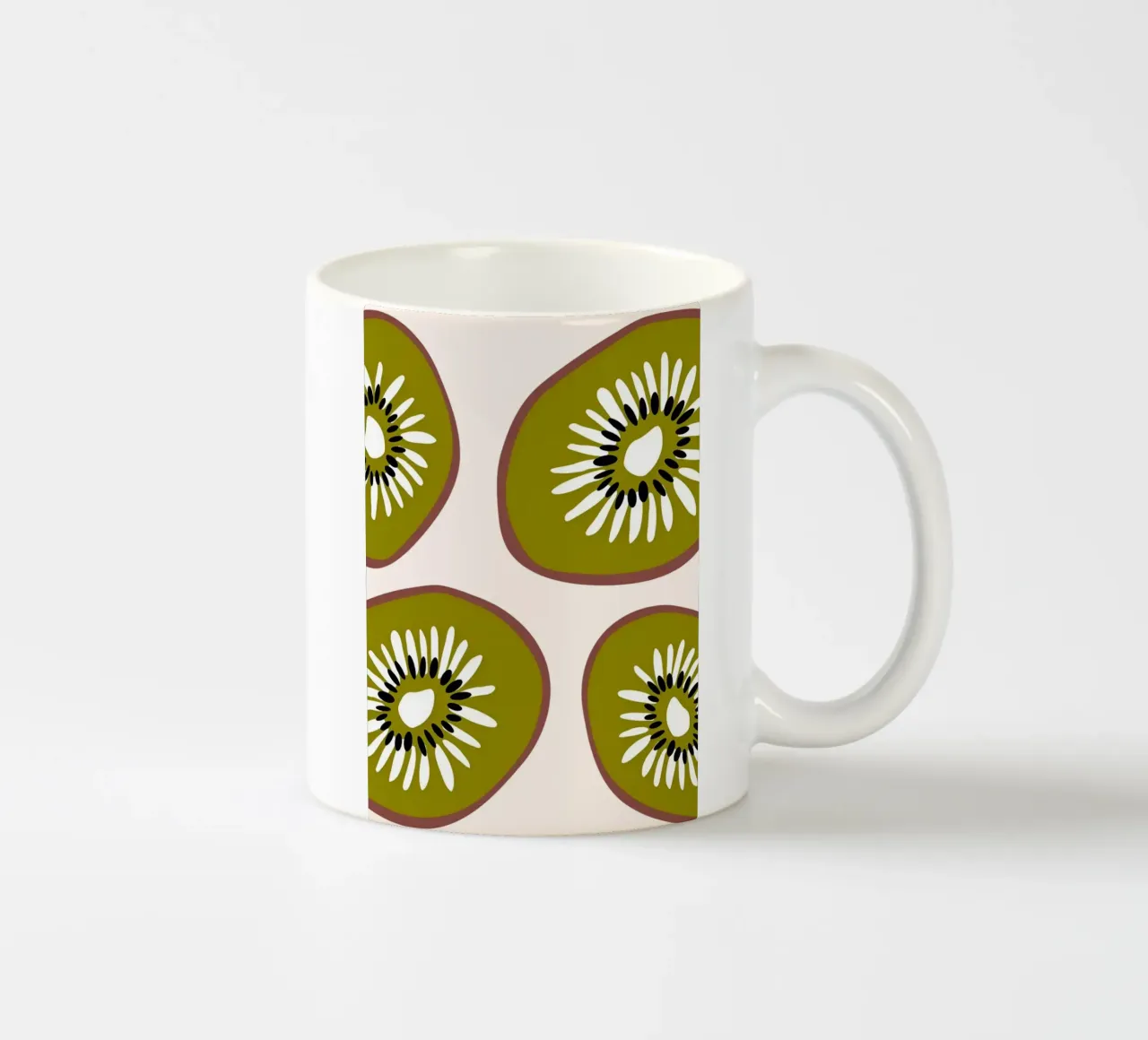 Abstract Kiwi Slices Pattern Poster - Modern Botanical Wall ceramic mug by NorwesClub