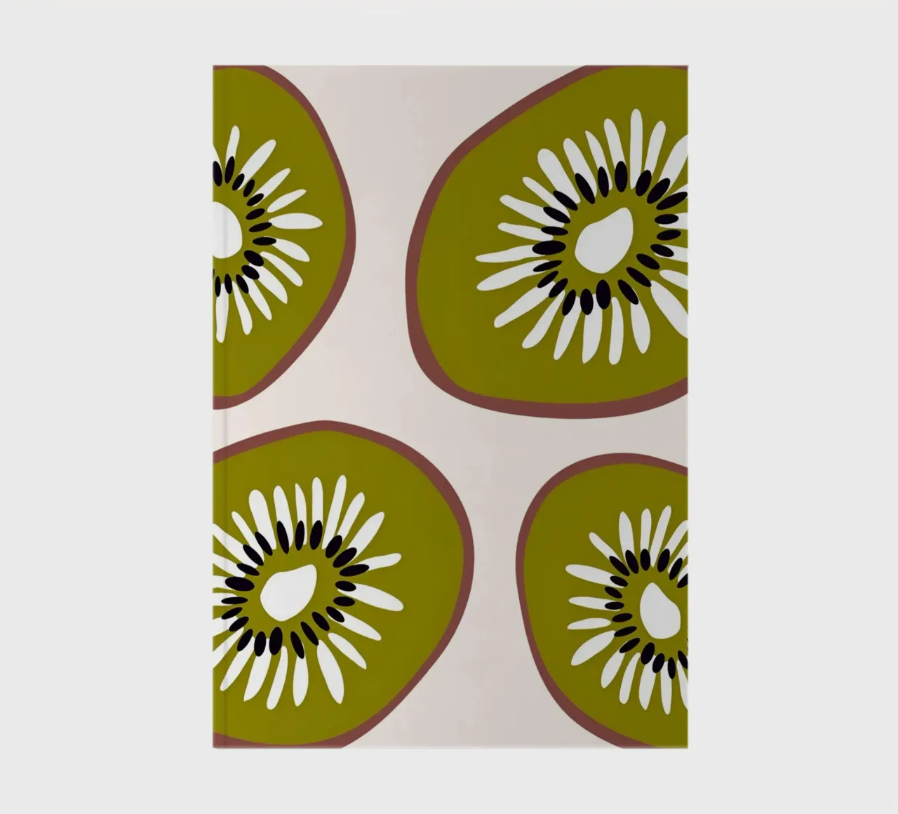 Abstract Kiwi Slices Pattern Poster - Modern Botanical Wall notebook by NorwesClub