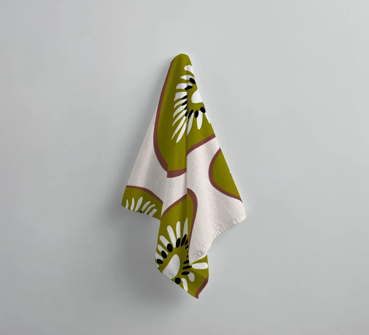 Abstract Kiwi Slices Pattern Poster - Modern Botanical Wall towel by NorwesClub