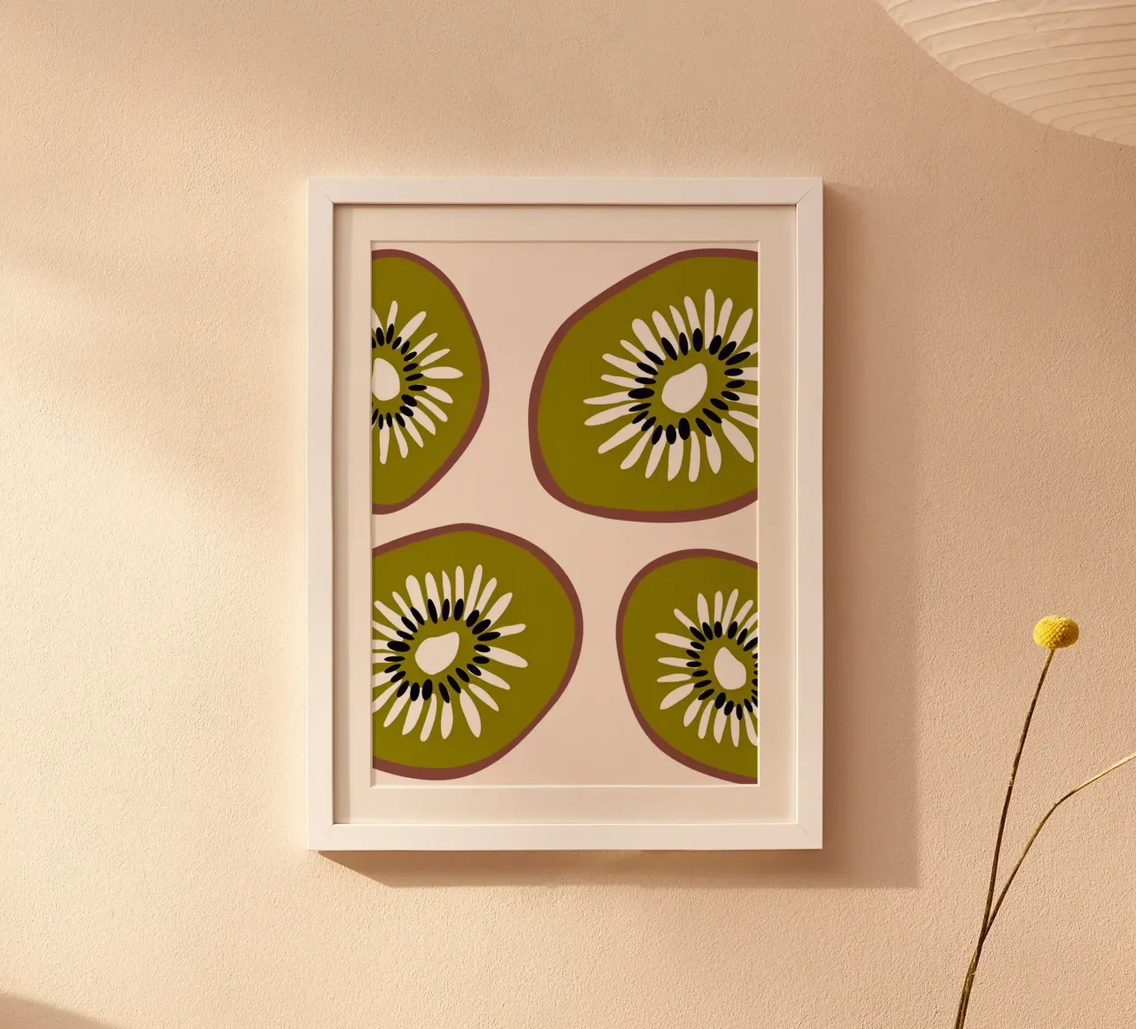 Abstract Kiwi Slices Pattern Poster - Modern Botanical Wall poster by NorwesClub