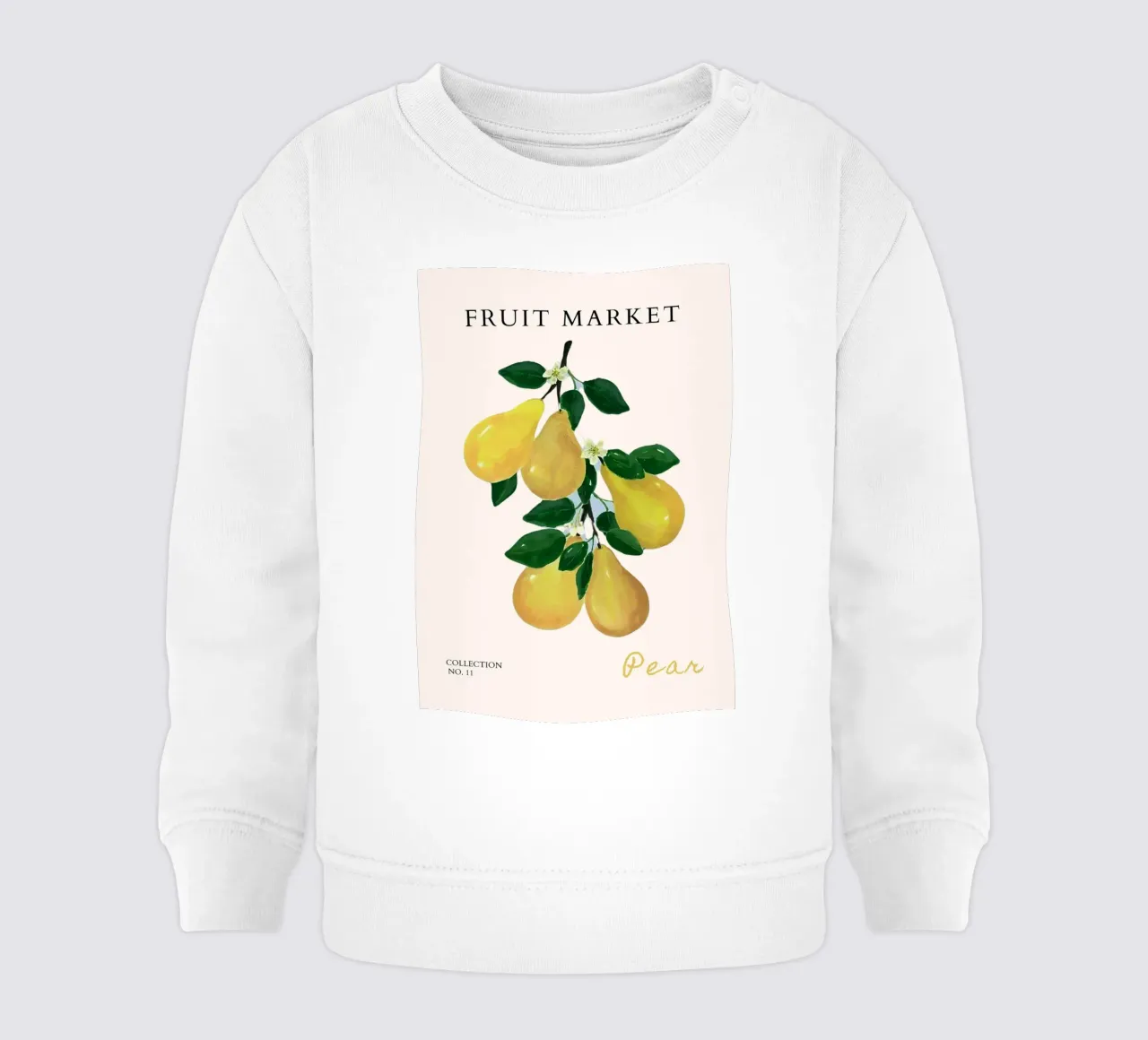 Poster del mercato della frutta con le pere - Acquerello botanico - Kitche felpa neonato da NorwesClub