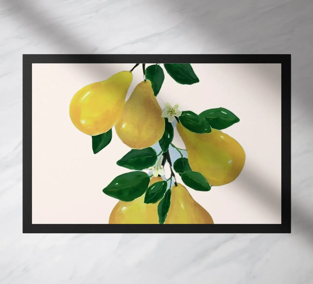 Poster del mercato della frutta con le pere - Acquerello botanico - Kitche zerbino da NorwesClub