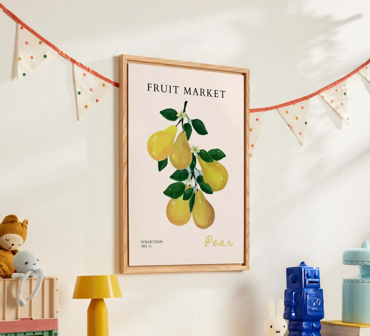 Poster del mercato della frutta con le pere - Acquerello botanico - Kitche plexiglass da NorwesClub