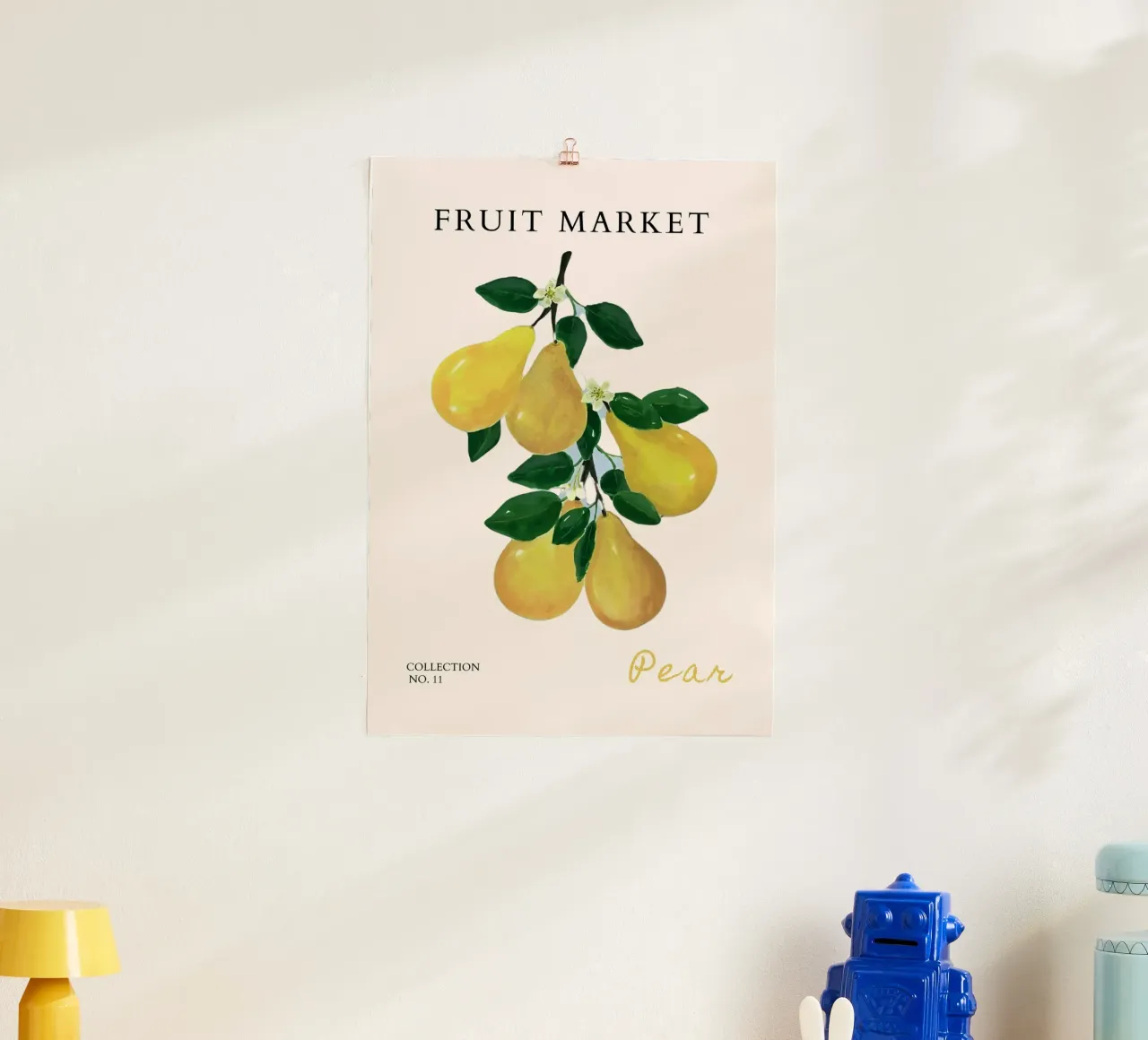 Pear Fruit Market Poster - Botanical Watercolor Art - Kitche poster by NorwesClub