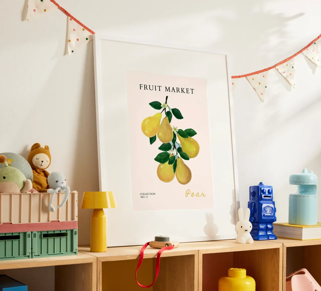 Pear Fruit Market Poster - Botanical Watercolor Art - Kitche poster by NorwesClub