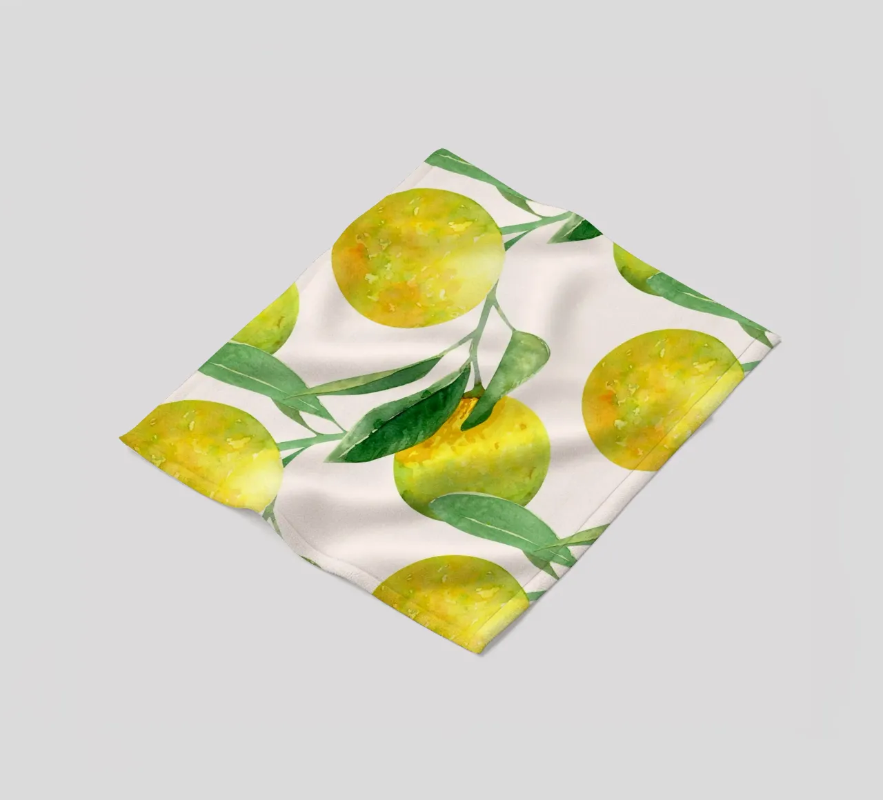 Aquarell Zitrone Muster Poster - Botanische Zitrusfrüchte Wandkunst Fleecedecke von NorwesClub