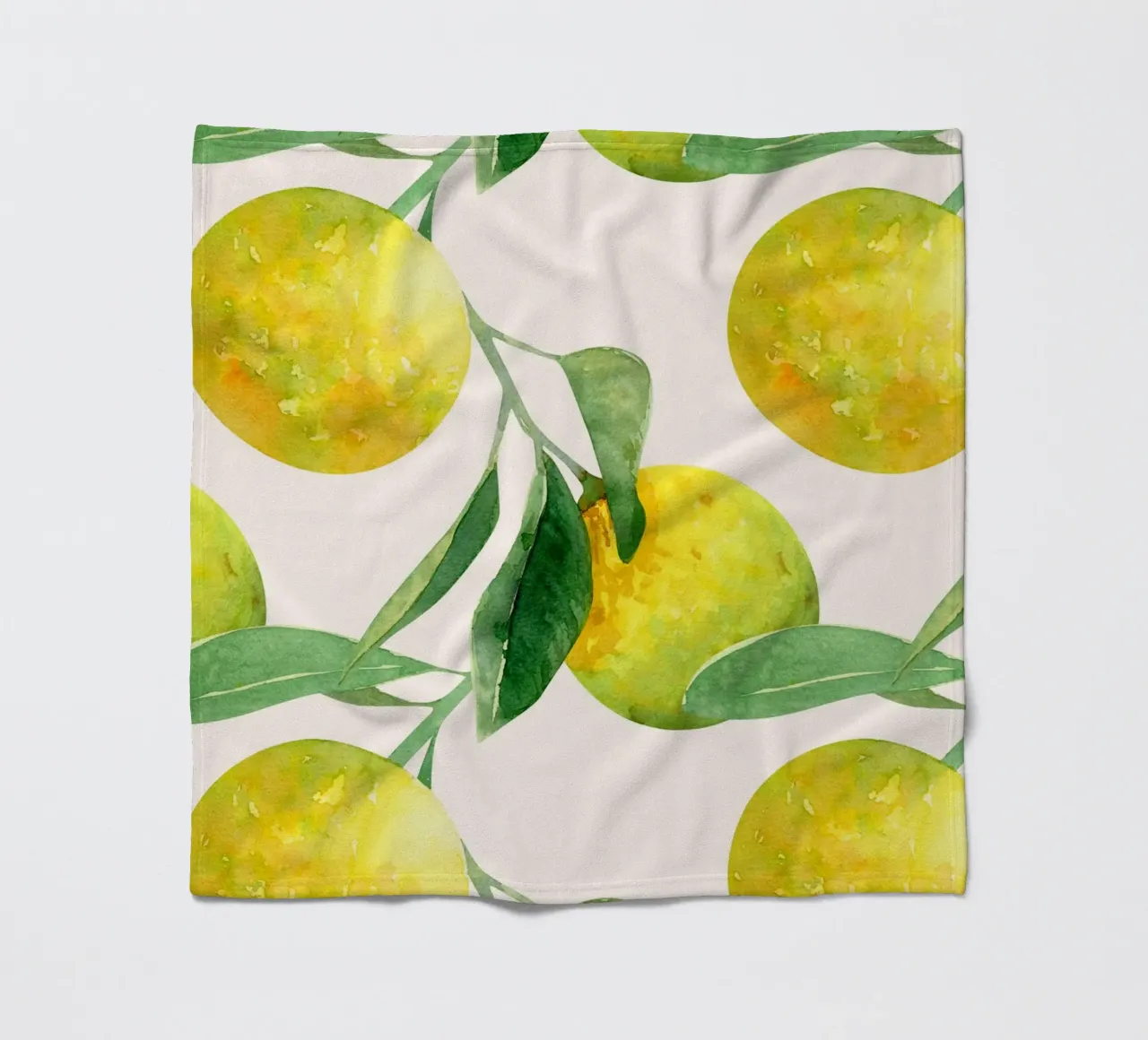 Aquarell Zitrone Muster Poster - Botanische Zitrusfrüchte Wandkunst Fleecedecke von NorwesClub