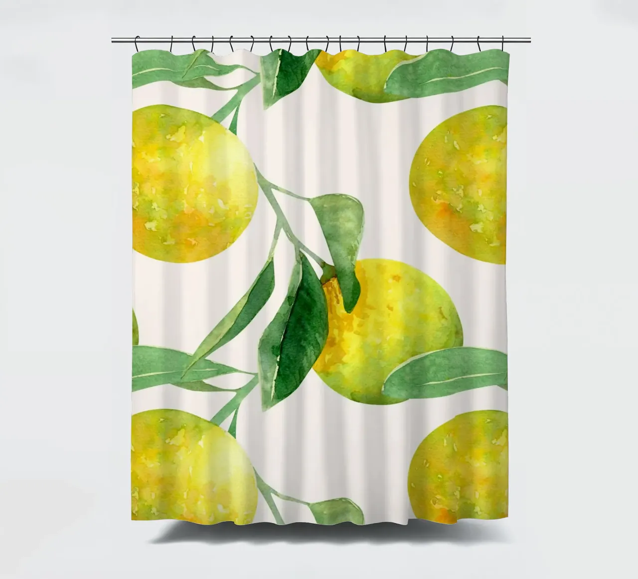 Aquarell Zitrone Muster Poster - Botanische Zitrusfrüchte Wandkunst Duschvorhang von NorwesClub