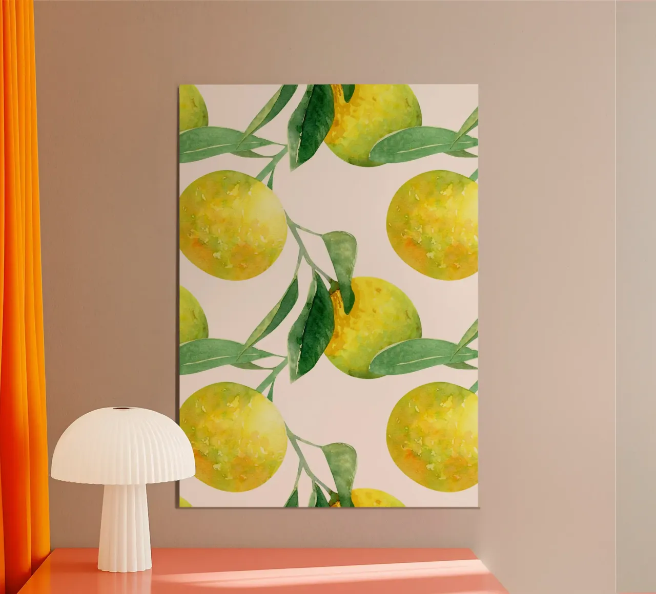 Aquarell Zitrone Muster Poster - Botanische Zitrusfrüchte Wandkunst Hahnemühle von NorwesClub