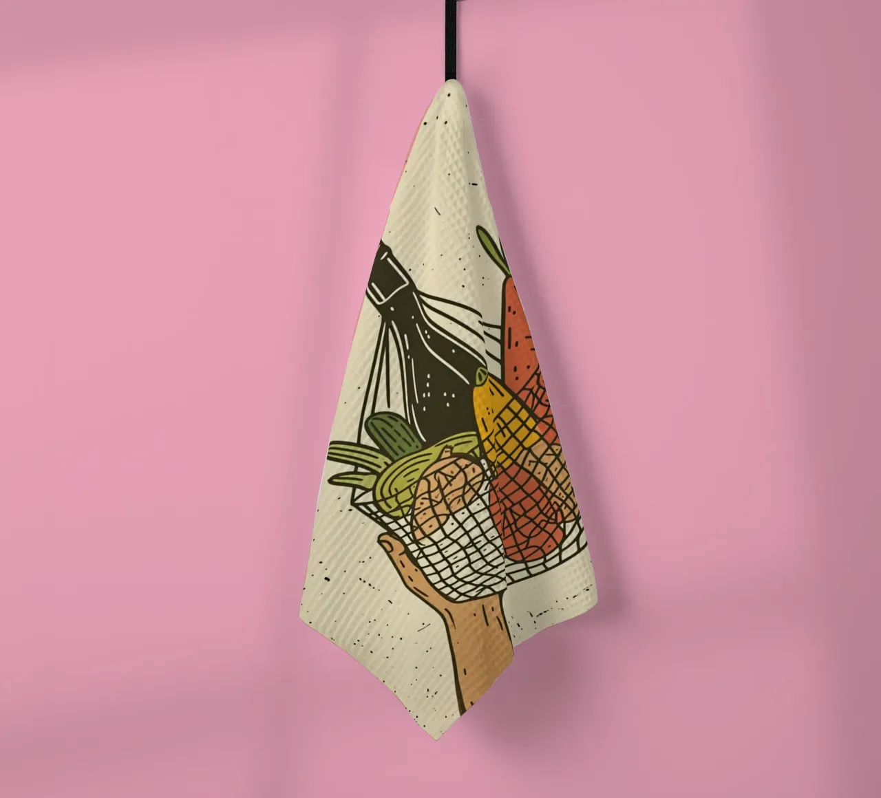 Borsa a rete del mercato contadino - Poster pop art - Drogheria e vino Pr canovaccio da cucina da NorwesClub