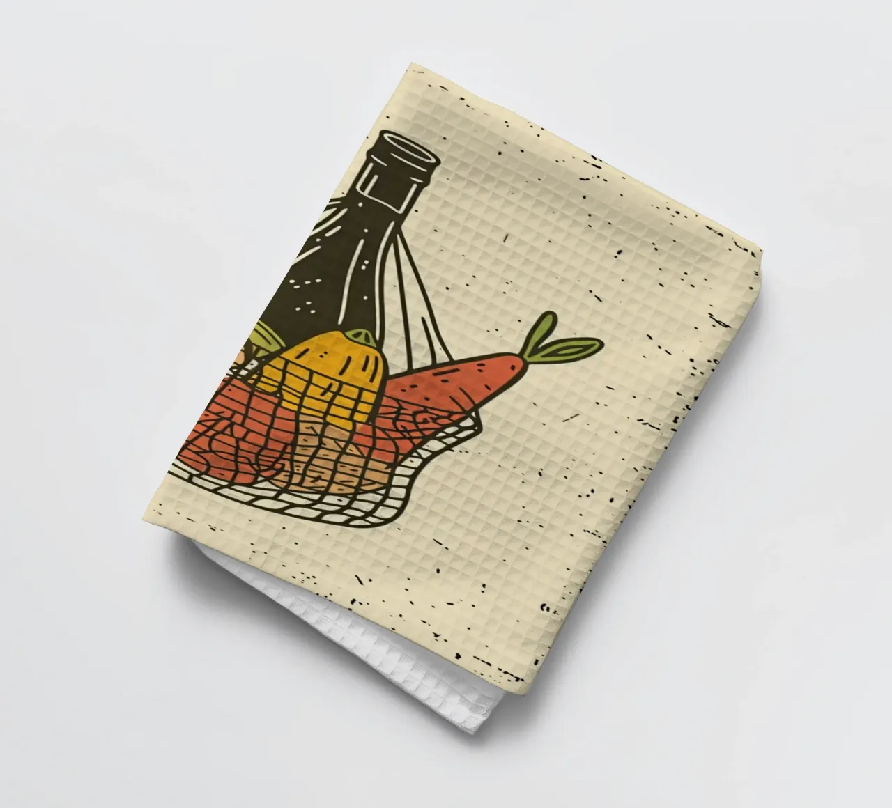 Borsa a rete del mercato contadino - Poster pop art - Drogheria e vino Pr canovaccio da cucina da NorwesClub