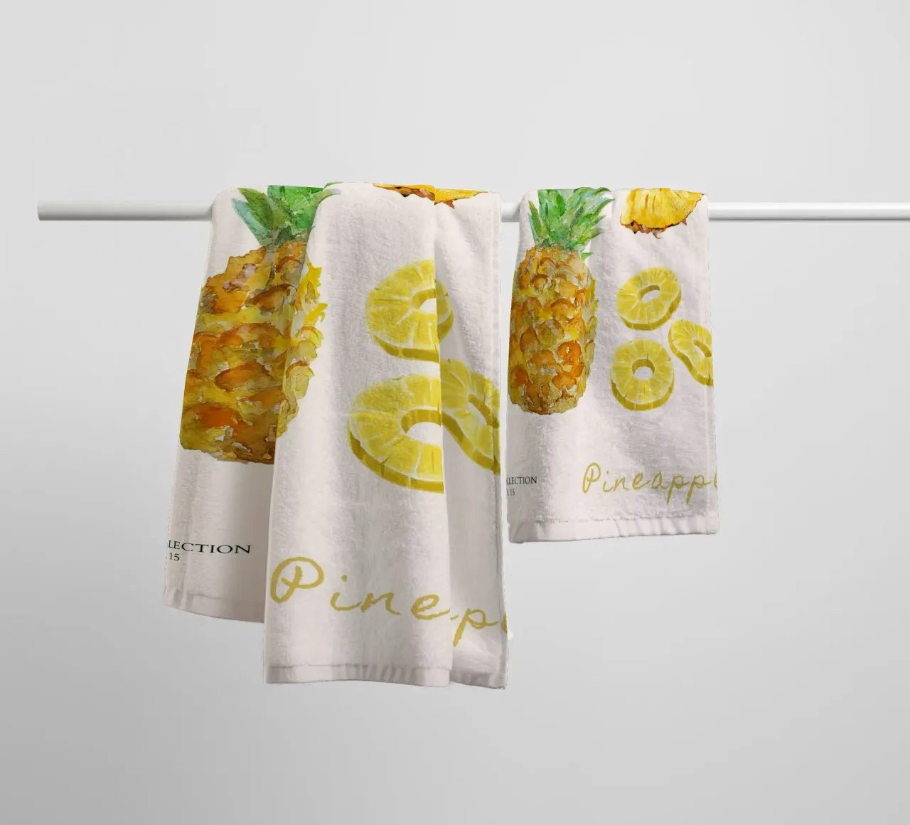 Poster del mercato della frutta con ananas - Acquerello tropicale - Ki asciugamano da bagno da NorwesClub