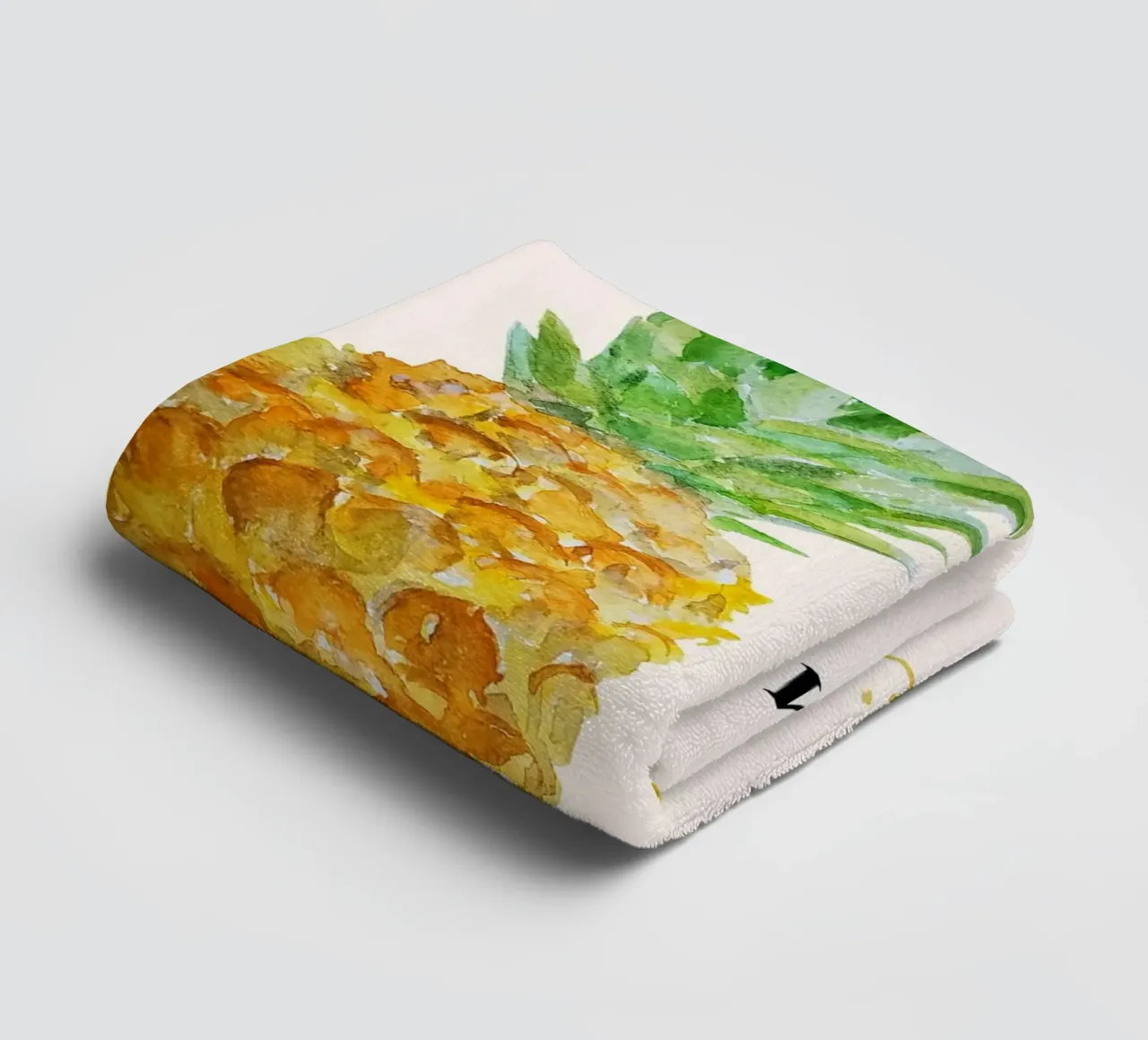 Poster del mercato della frutta con ananas - Acquerello tropicale - Ki asciugamano da bagno da NorwesClub