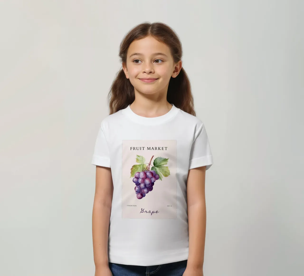 Poster sul mercato dell'uva e della frutta - Acquerello botanico - Kitch t-shirt bambini da NorwesClub