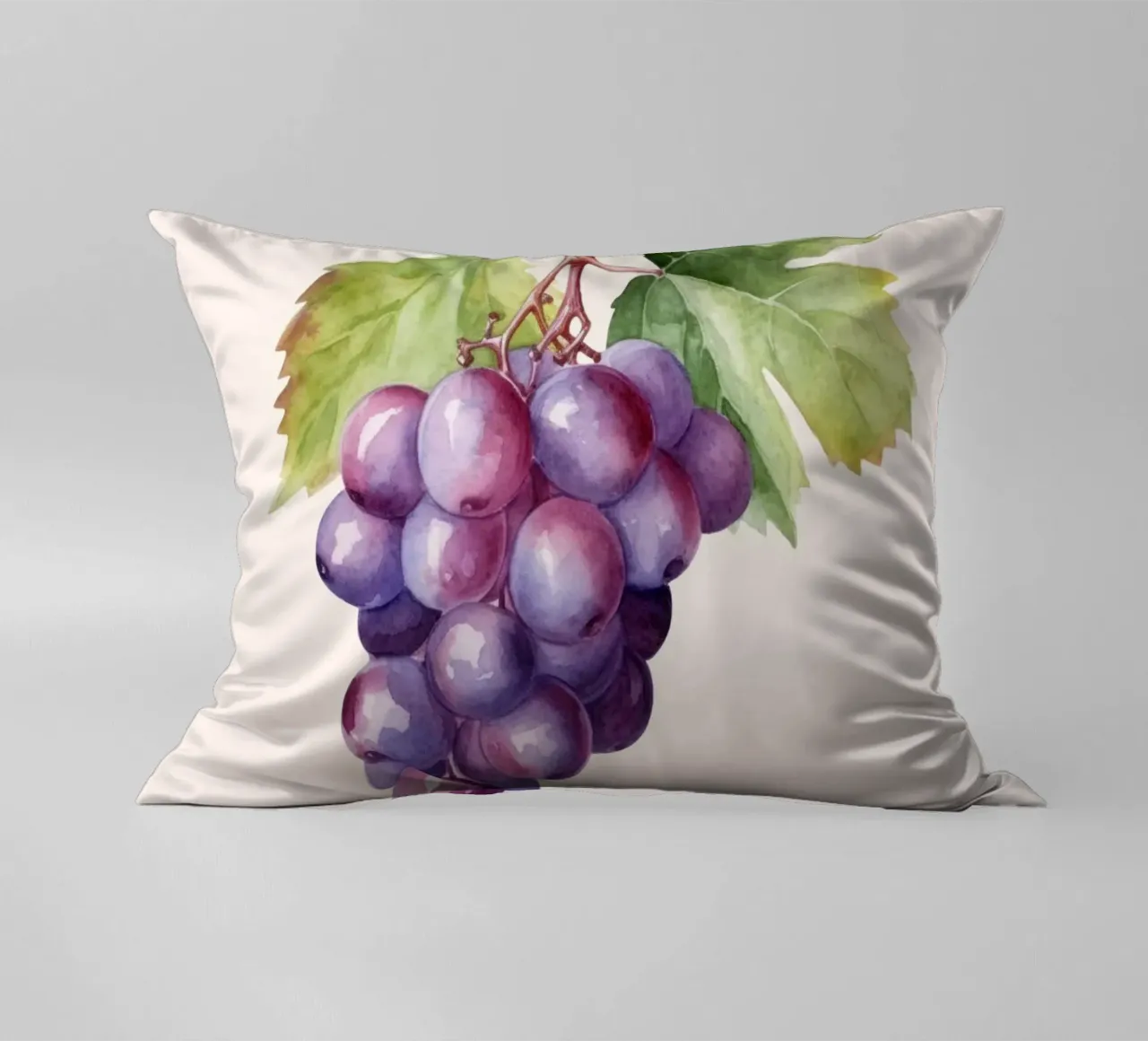 Poster sul mercato dell'uva e della frutta - Acquerello botanico - Kitch cuscino da NorwesClub