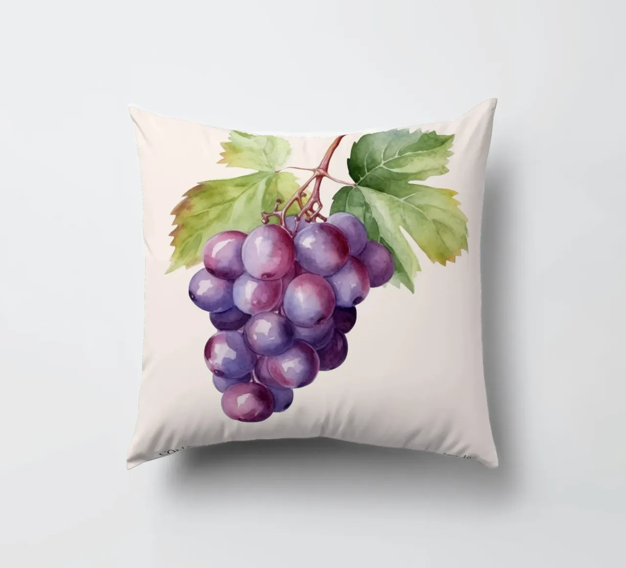 Poster sul mercato dell'uva e della frutta - Acquerello botanico - Kitch cuscino da NorwesClub
