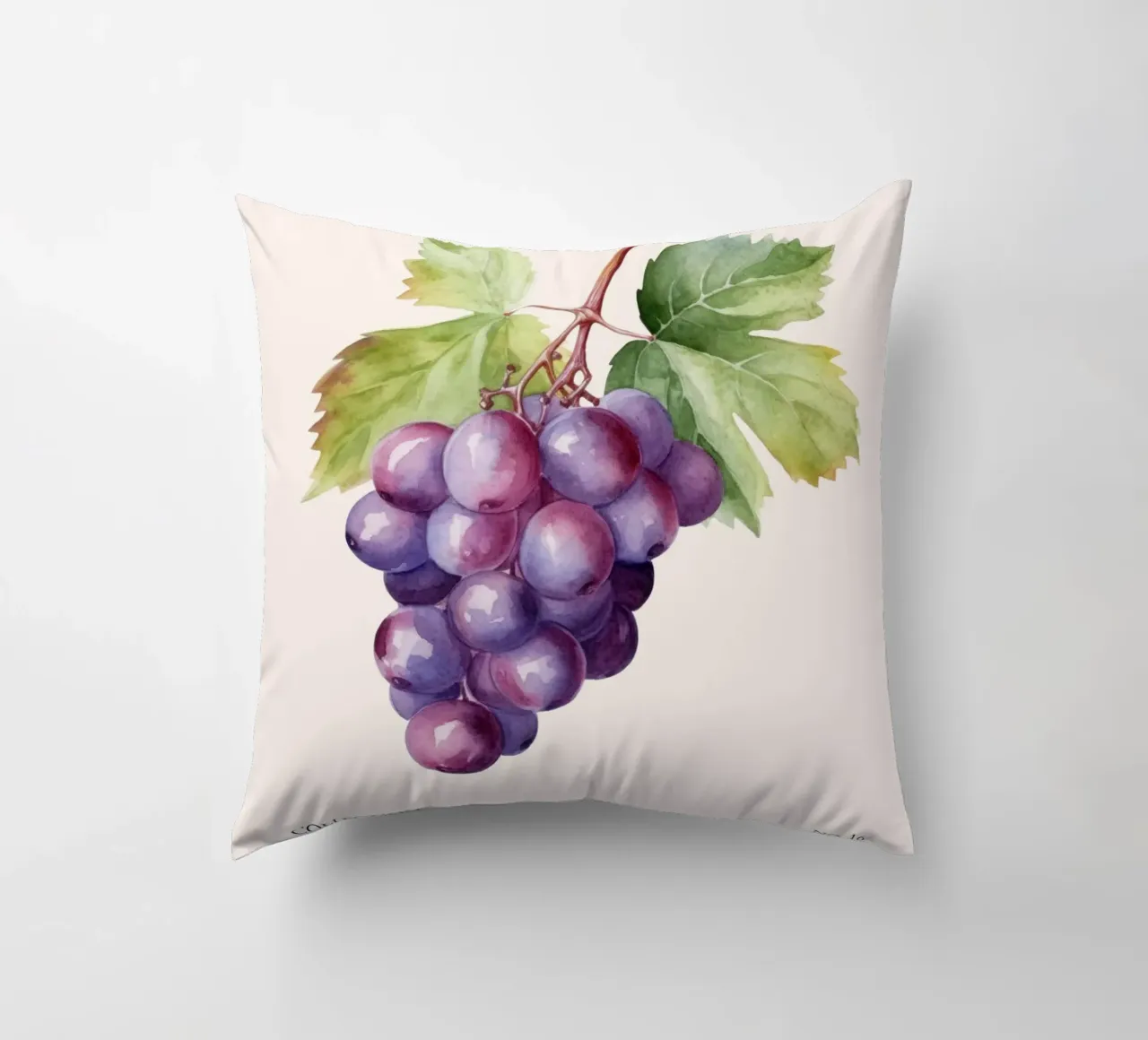 Poster sul mercato dell'uva e della frutta - Acquerello botanico - Kitch cuscino da NorwesClub