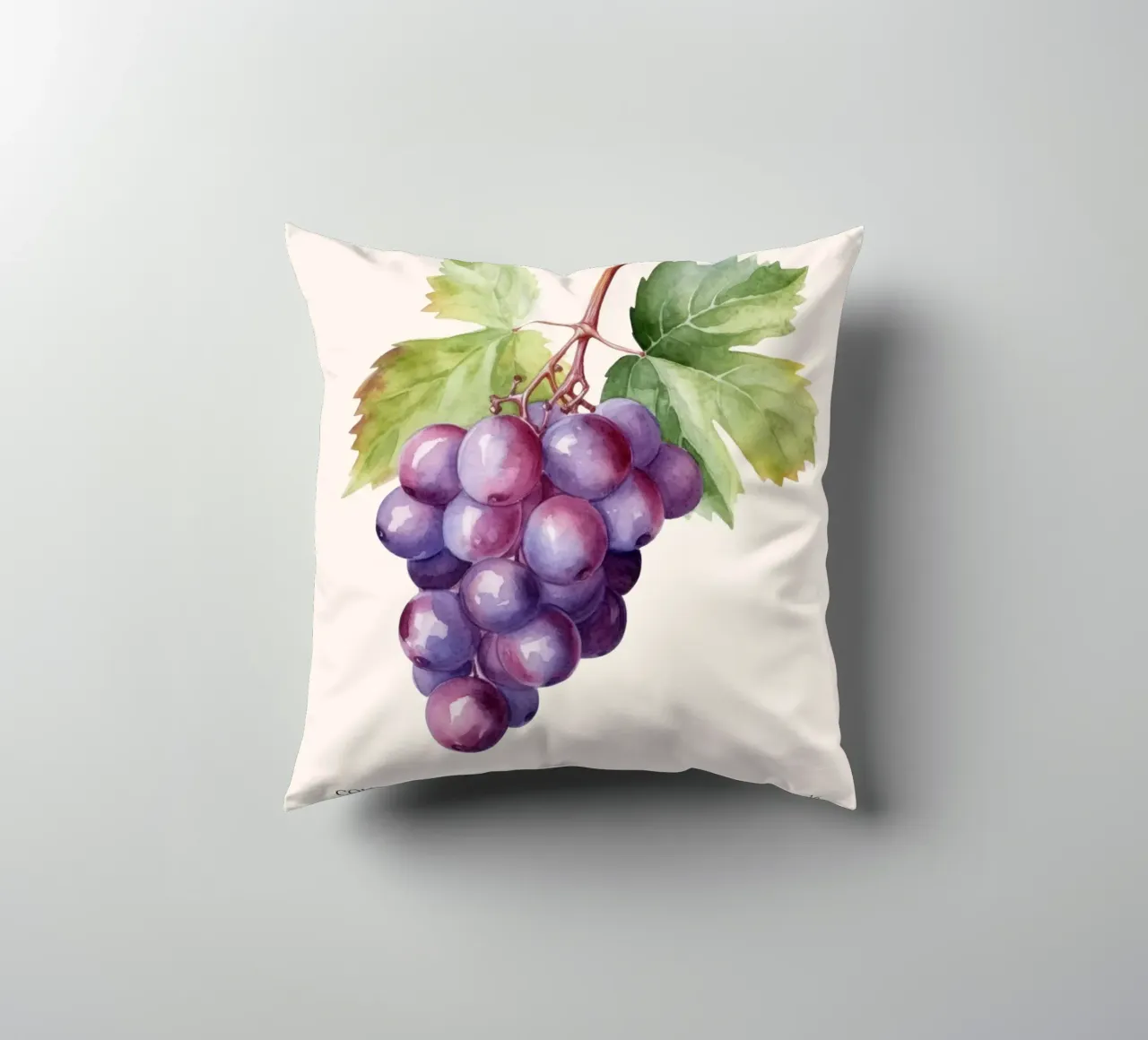 Poster sul mercato dell'uva e della frutta - Acquerello botanico - Kitch cuscino da NorwesClub