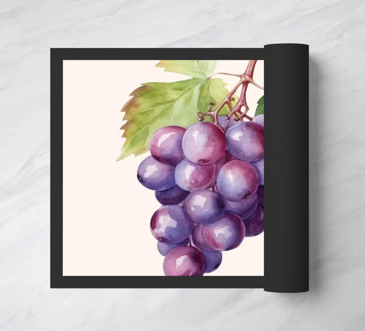 Poster sul mercato dell'uva e della frutta - Acquerello botanico - Kitch zerbino da NorwesClub