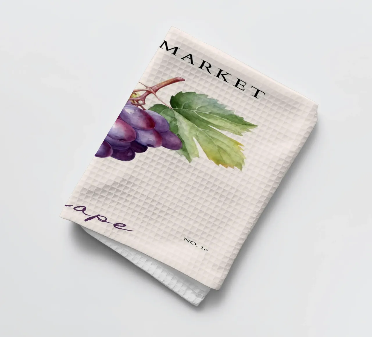 Poster sul mercato dell'uva e della frutta - Acquerello botanico - Kitch canovaccio da cucina da NorwesClub