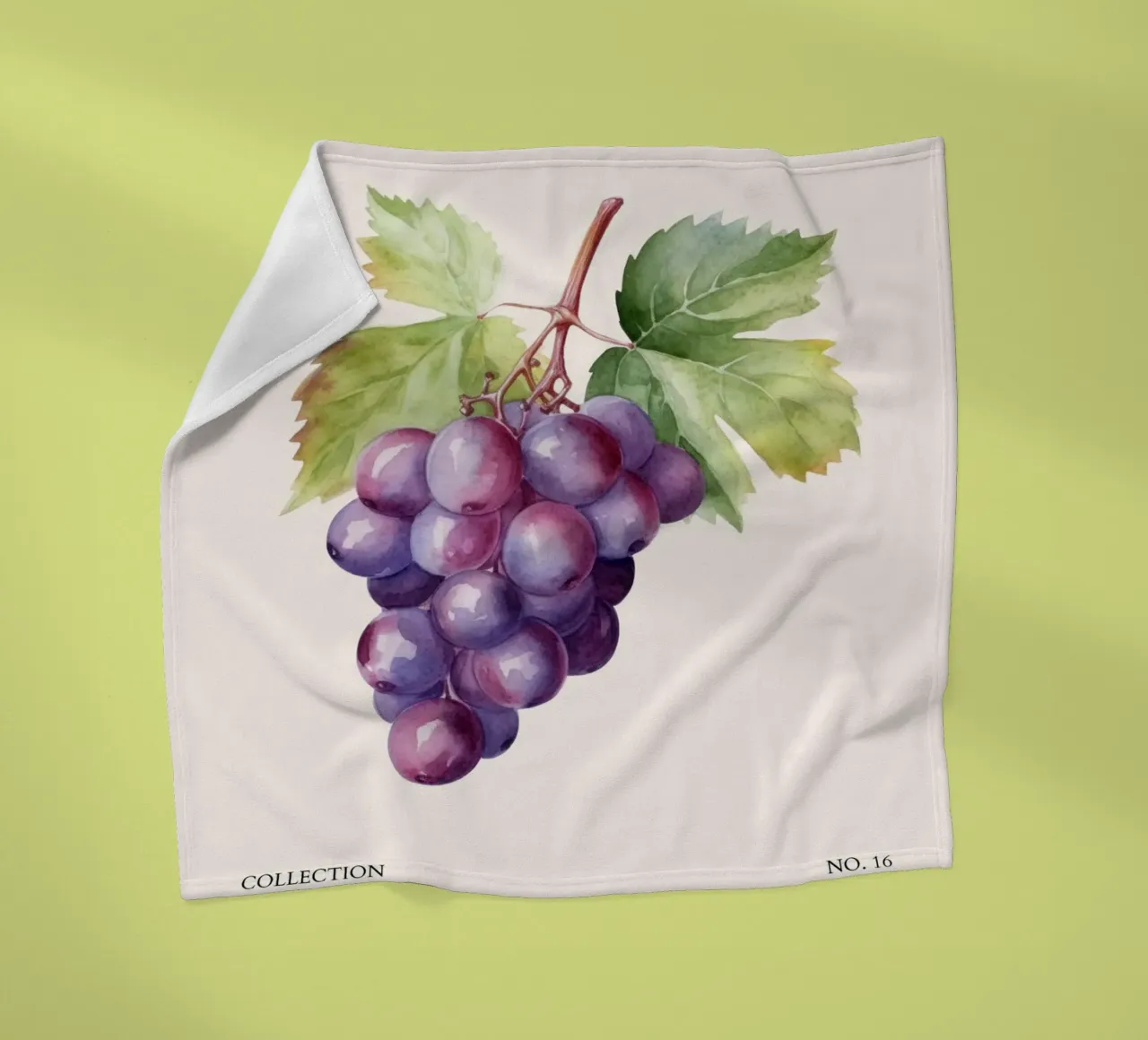 Poster sul mercato dell'uva e della frutta - Acquerello botanico - Kitch coperta in pile da NorwesClub