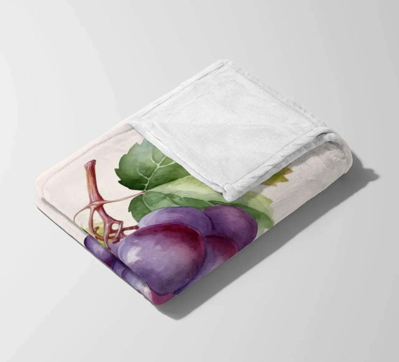 Poster sul mercato dell'uva e della frutta - Acquerello botanico - Kitch coperta in pile da NorwesClub