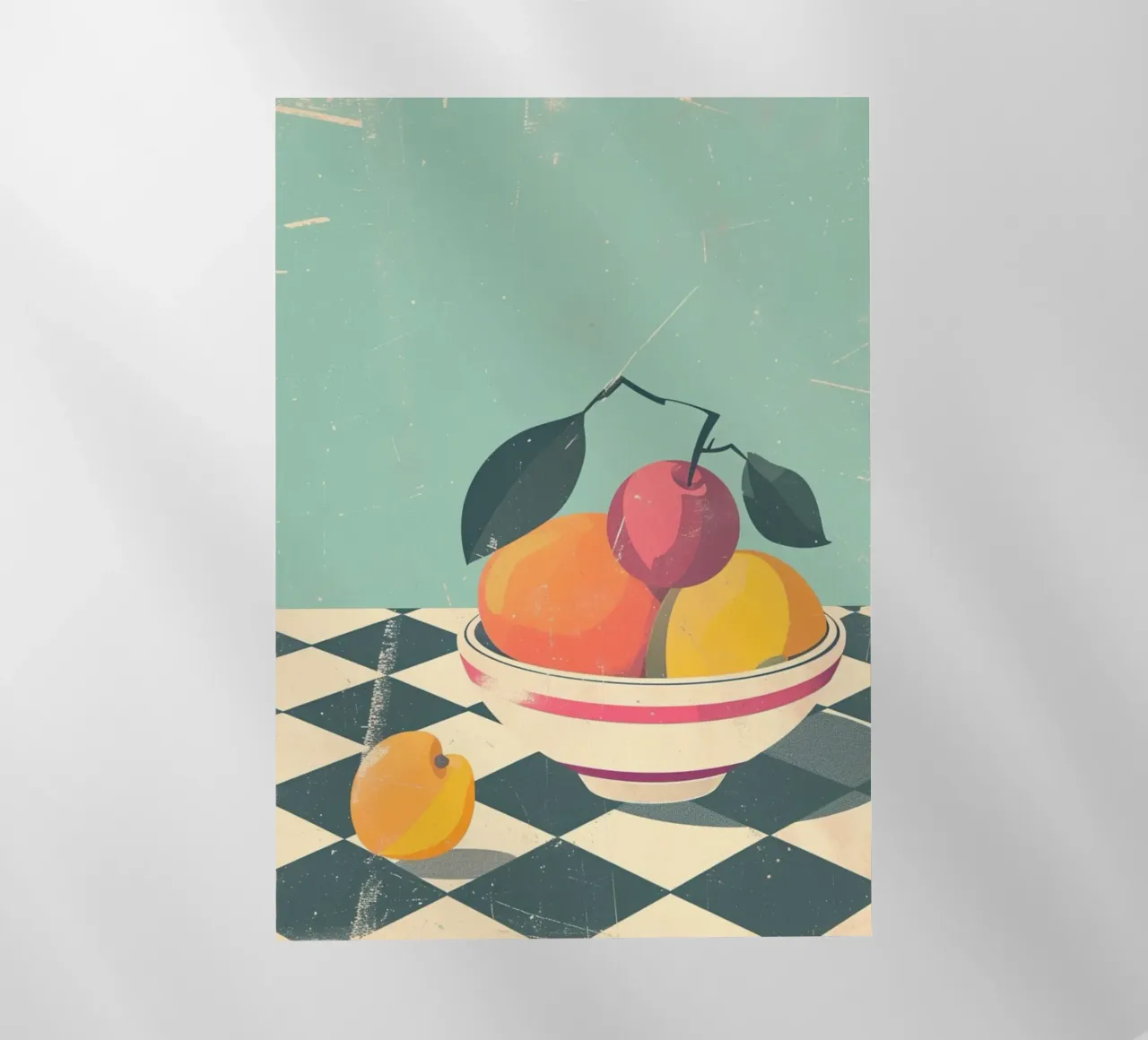 Ciotola per frutta astratta con poster retrò - Cucina moderna di metà secolo pellicola backlit da NorwesClub
