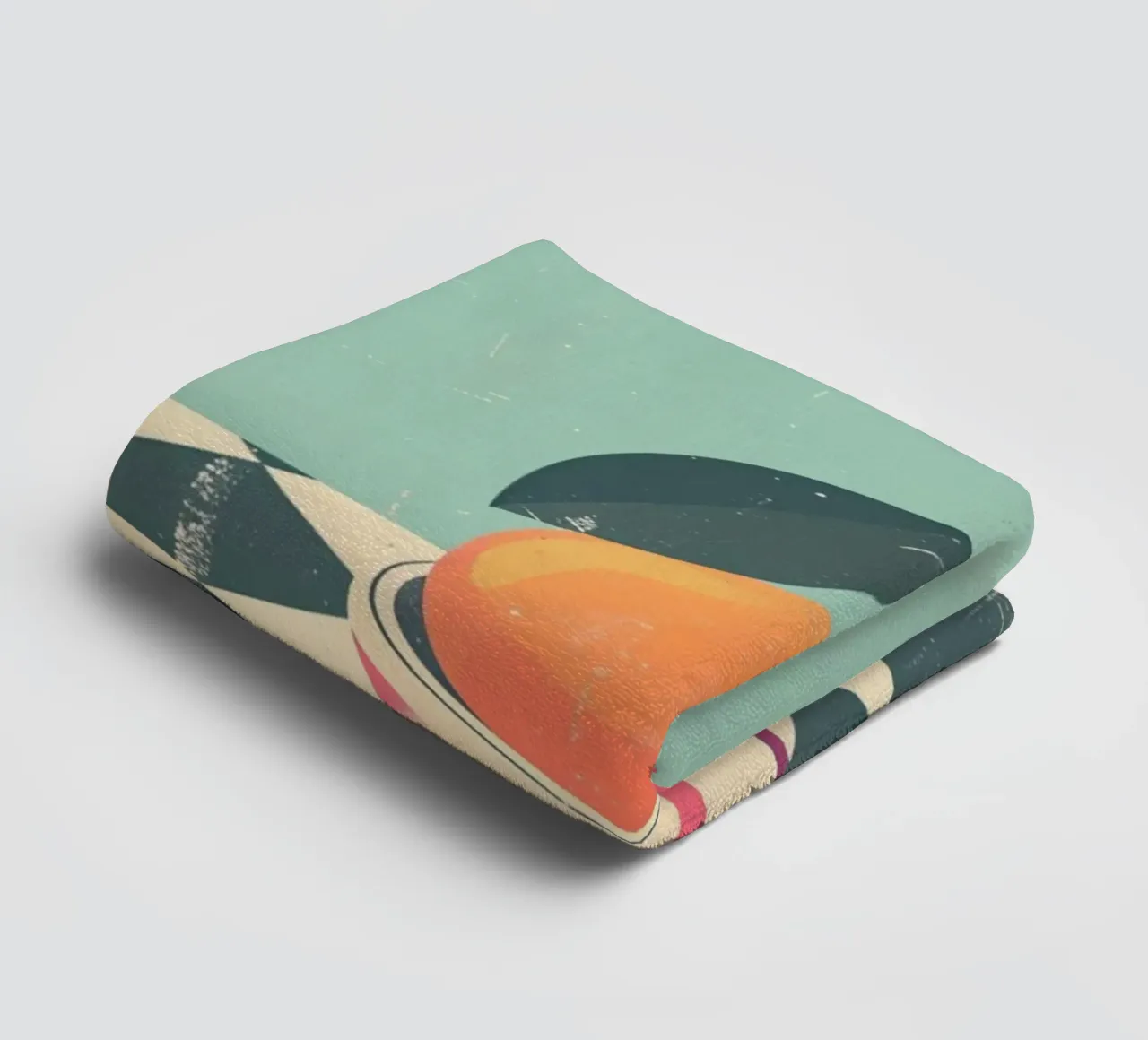 Abstract Fruit Bowl Retro Poster - Mid-Century Modern Kitche towel by NorwesClub