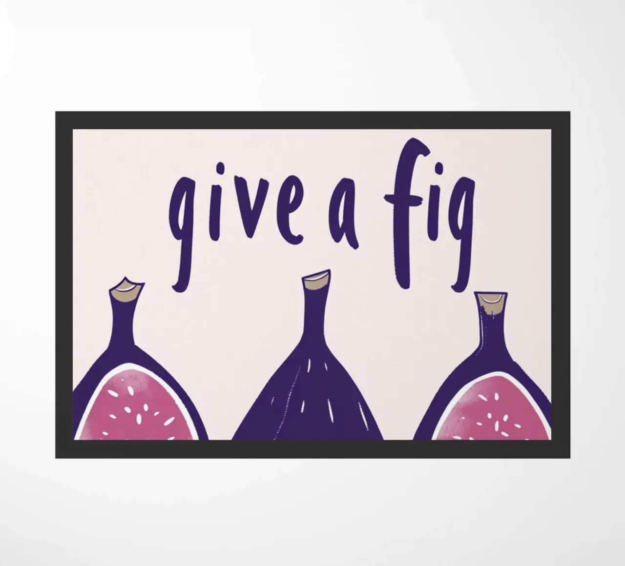 Poster umoristico sulla frutta "Don't Give a Fig" - Quirky Kitchen Ar zerbino da NorwesClub
