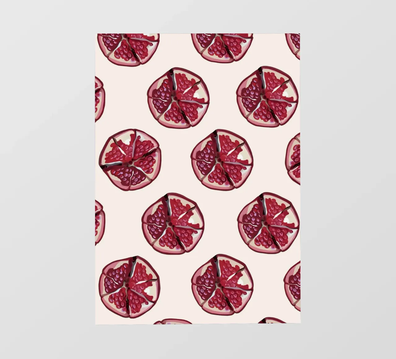 Abstract Pomegranate Pattern Poster - Modern Fruit Wall Art pvc cover by NorwesClub