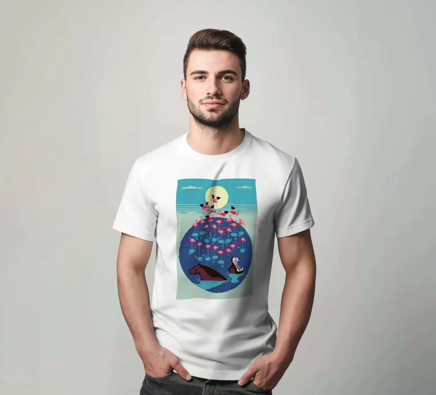 Flamingos t-shirt da Dieter Braun