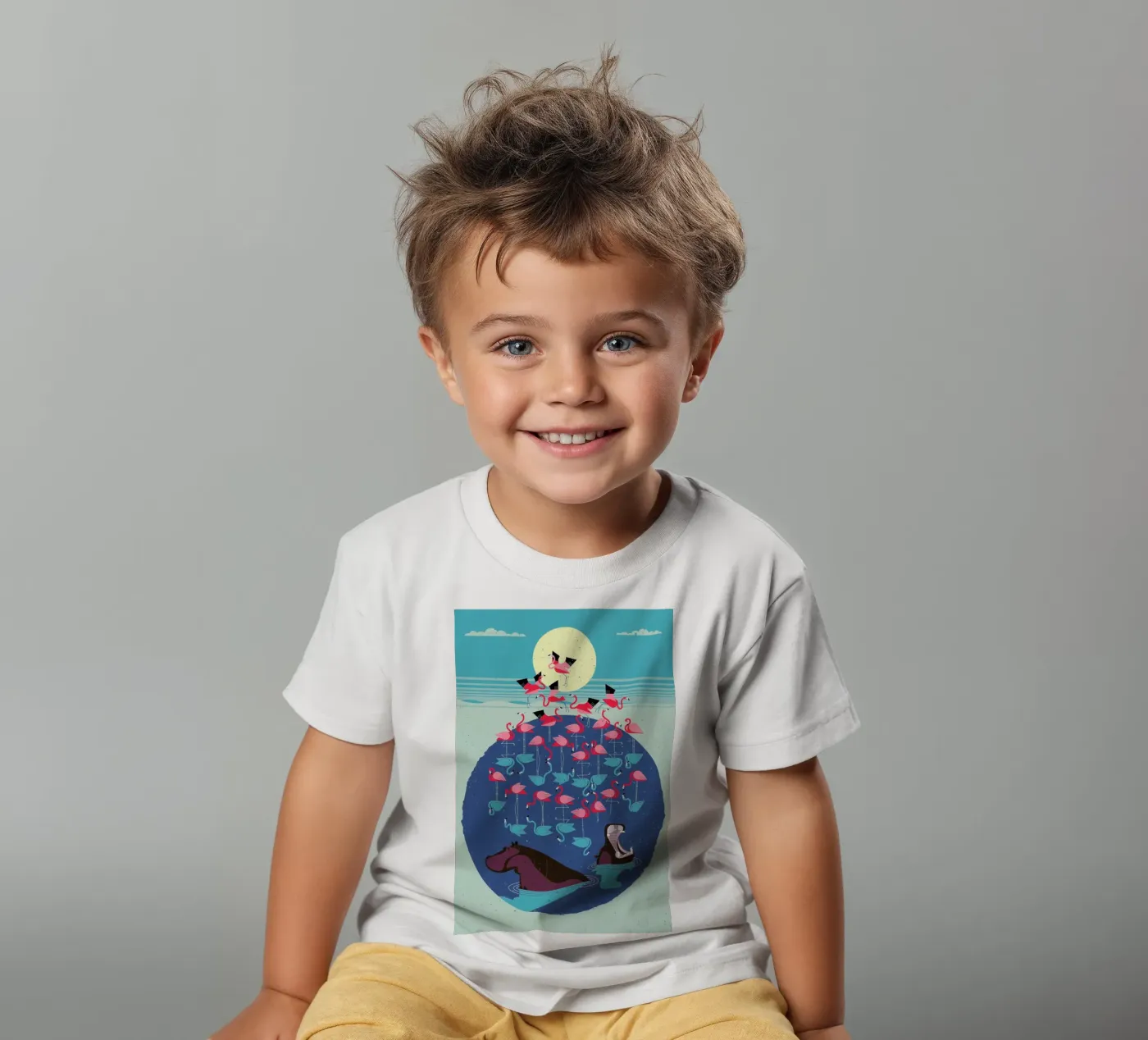 Flamingos t-shirt bambini da Dieter Braun