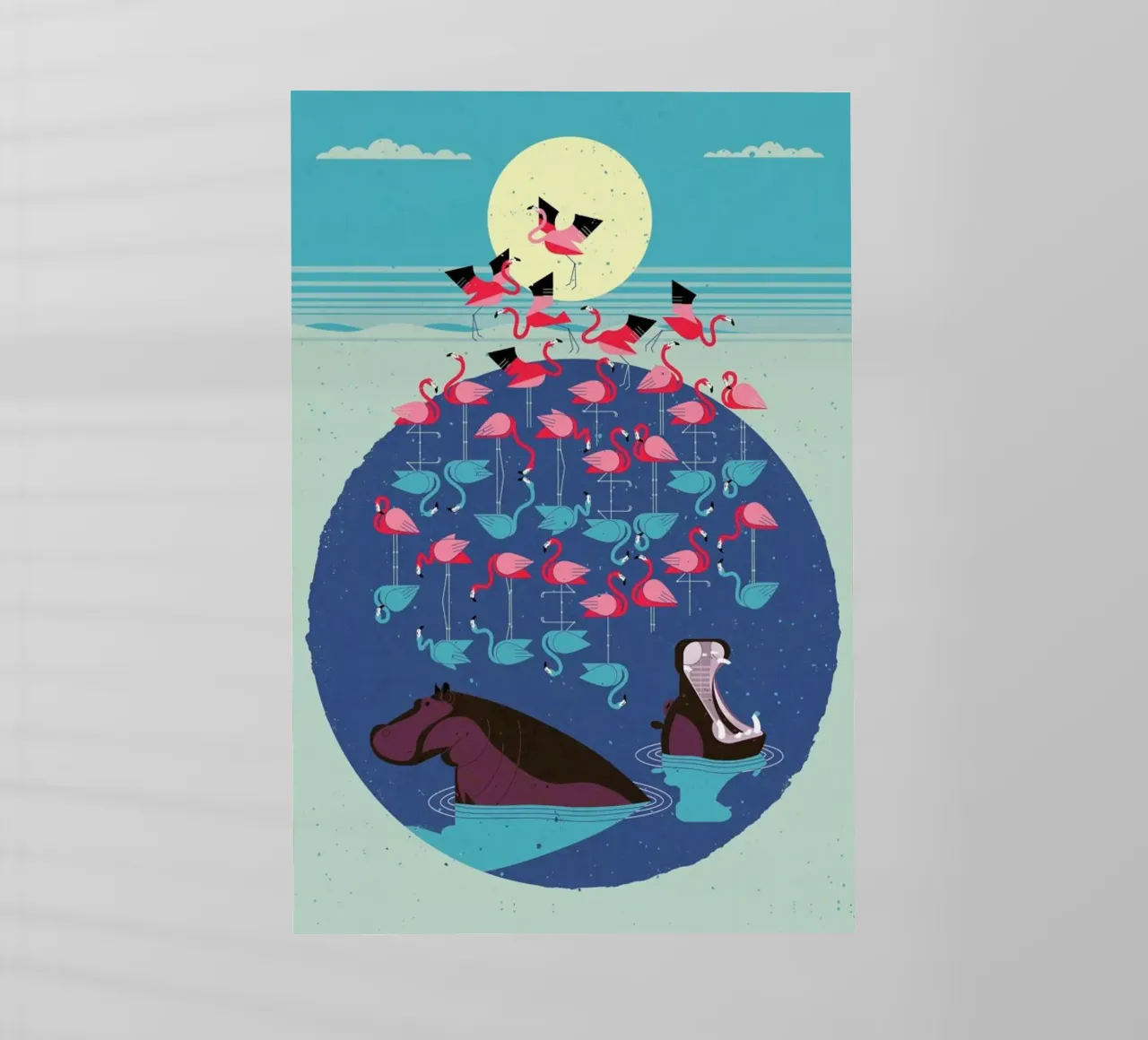 Flamingos pellicola backlit da Dieter Braun