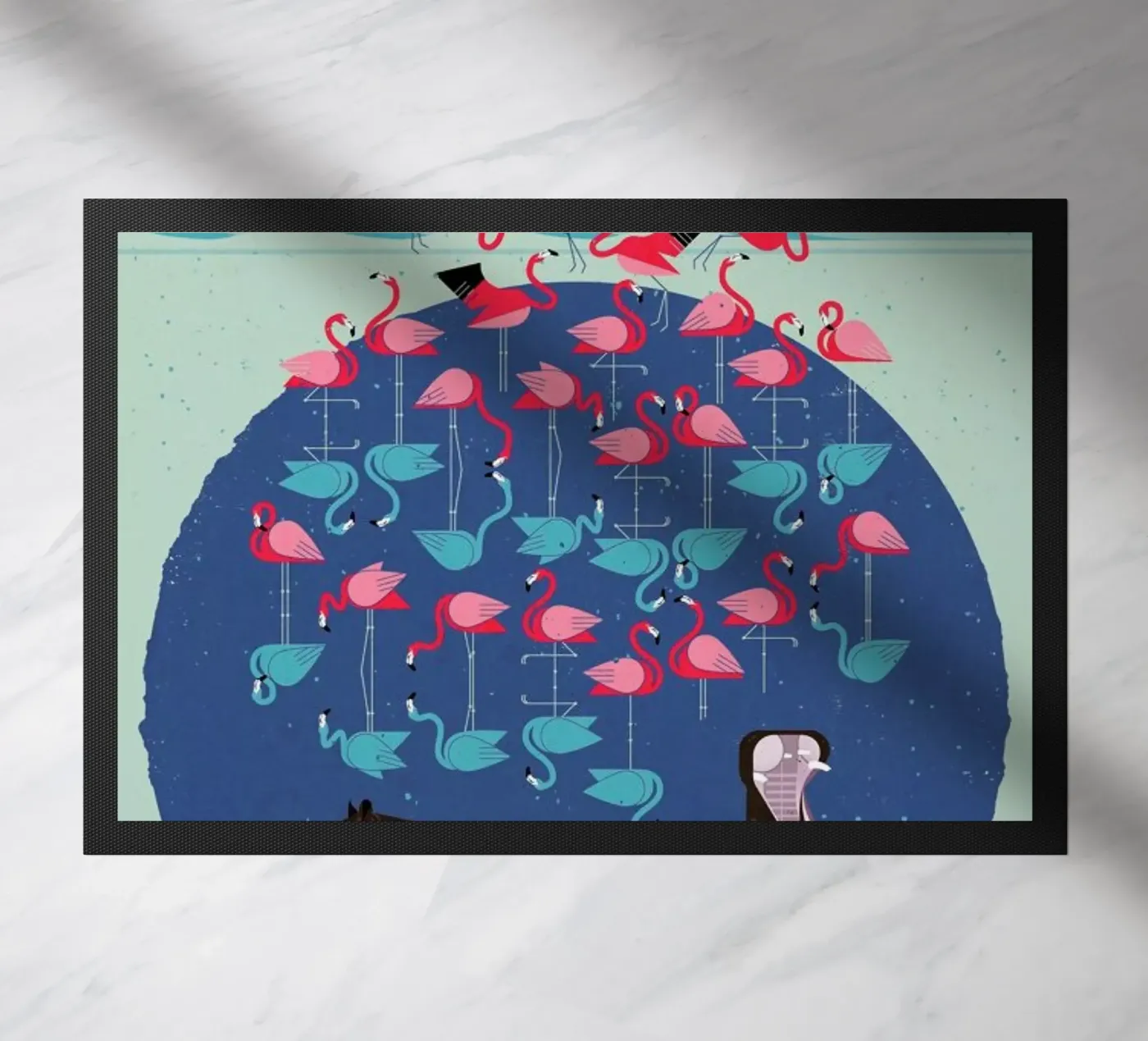 Flamingos deurmat van Dieter Braun
