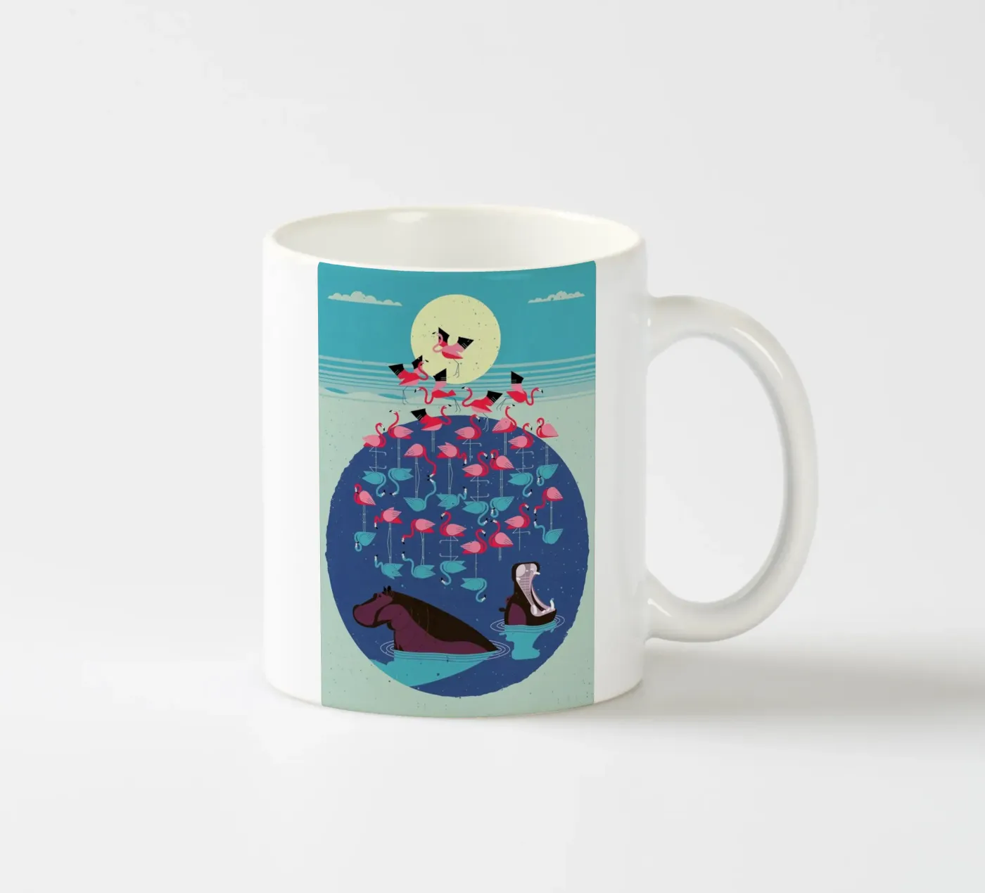 Flamingos ceramic mug by Dieter Braun