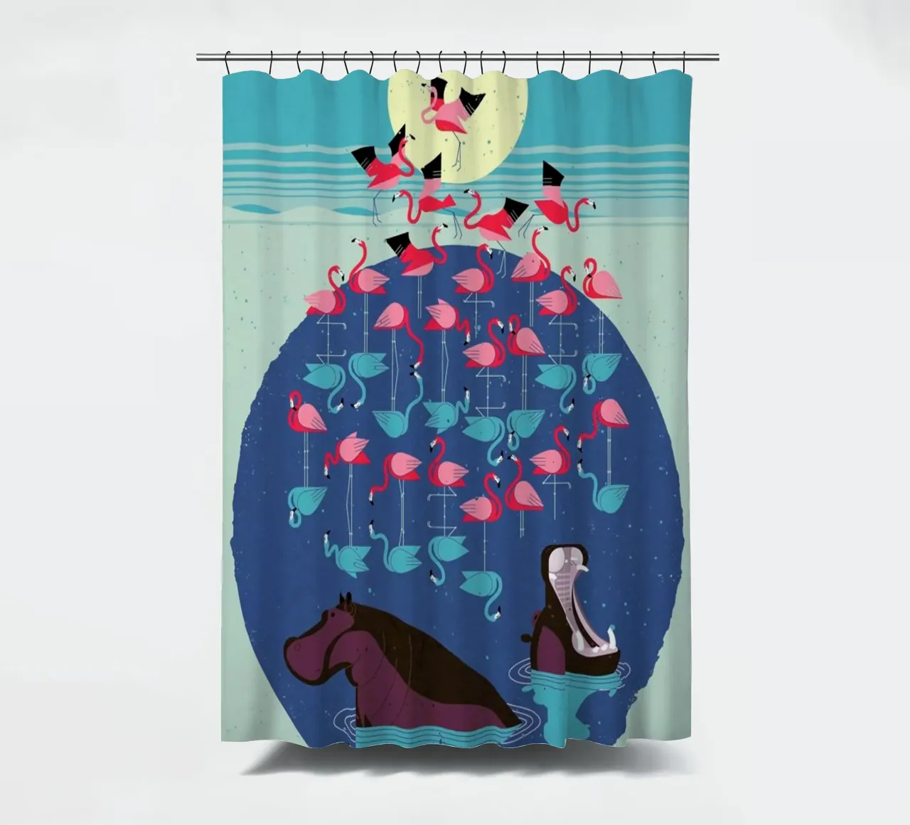 Flamingos douchegordijn van Dieter Braun