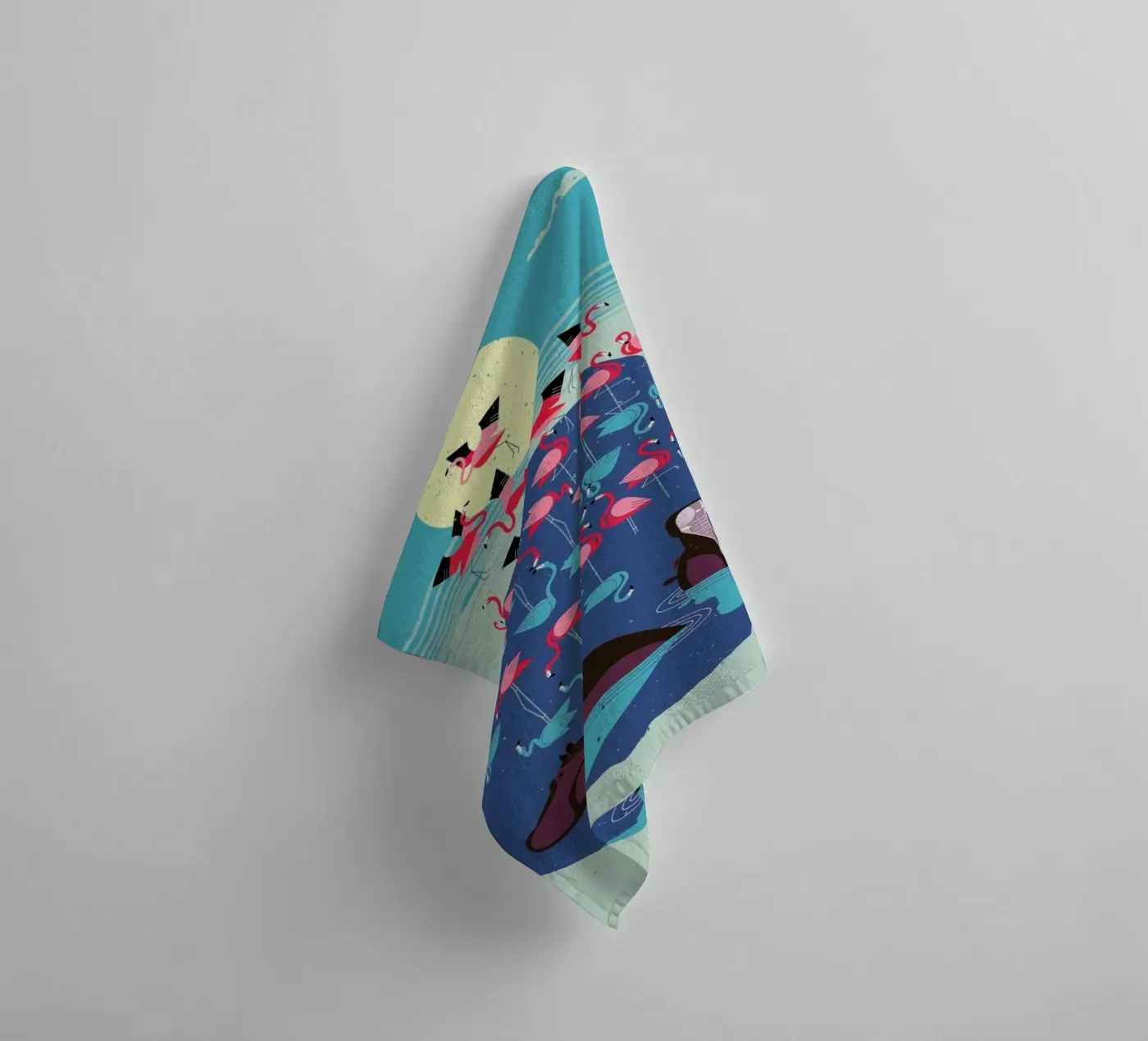 Flamingos badhanddoek van Dieter Braun