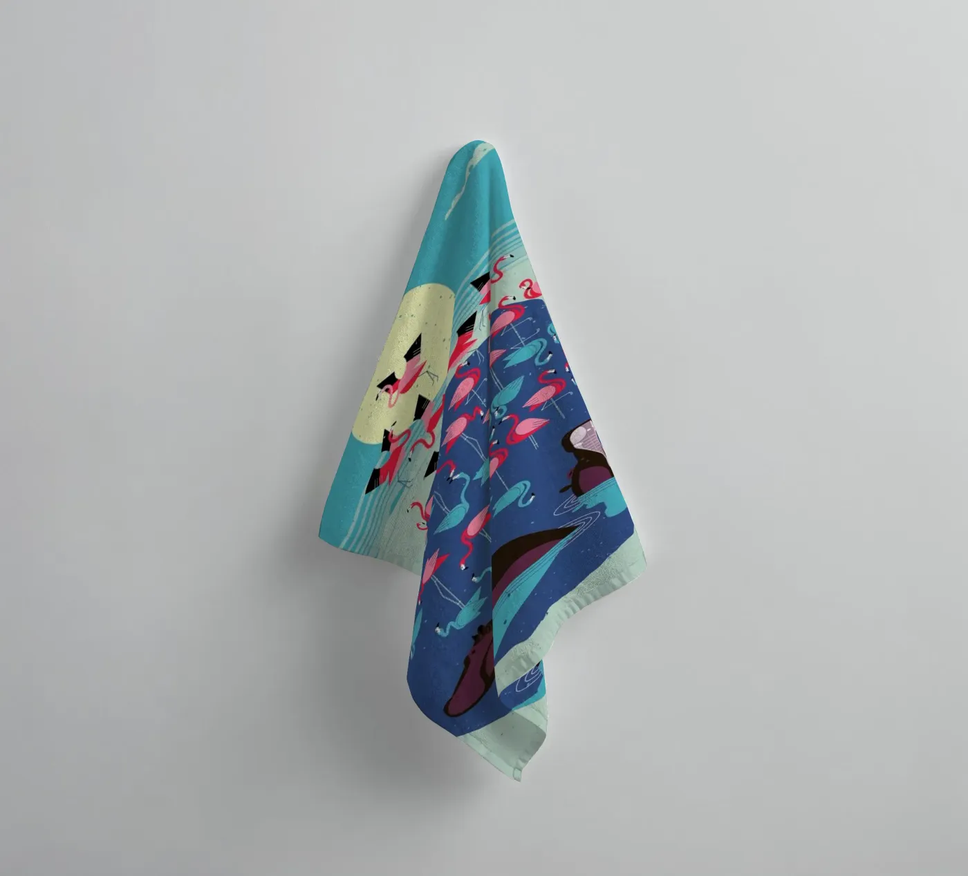Flamingos towel by Dieter Braun