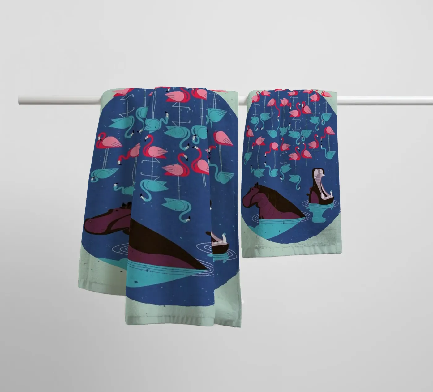 Flamingos towel by Dieter Braun