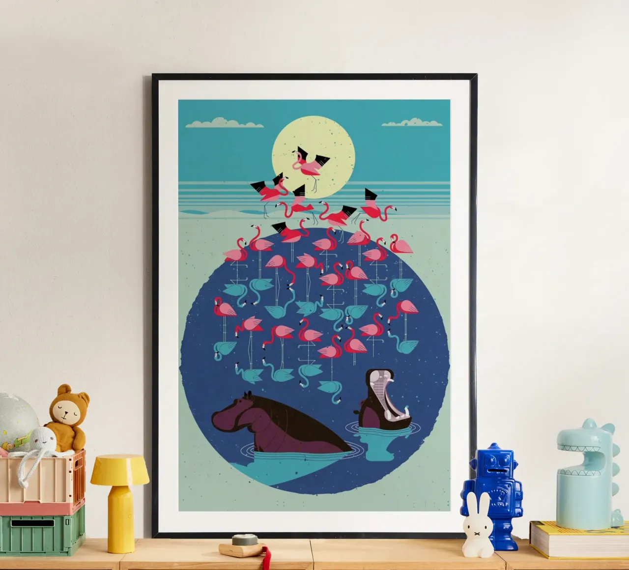 Flamingos poster van Dieter Braun