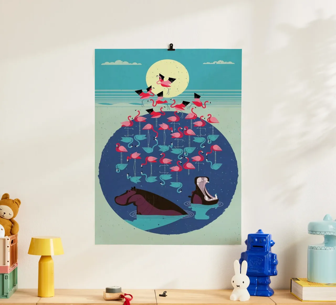 Flamingos poster van Dieter Braun