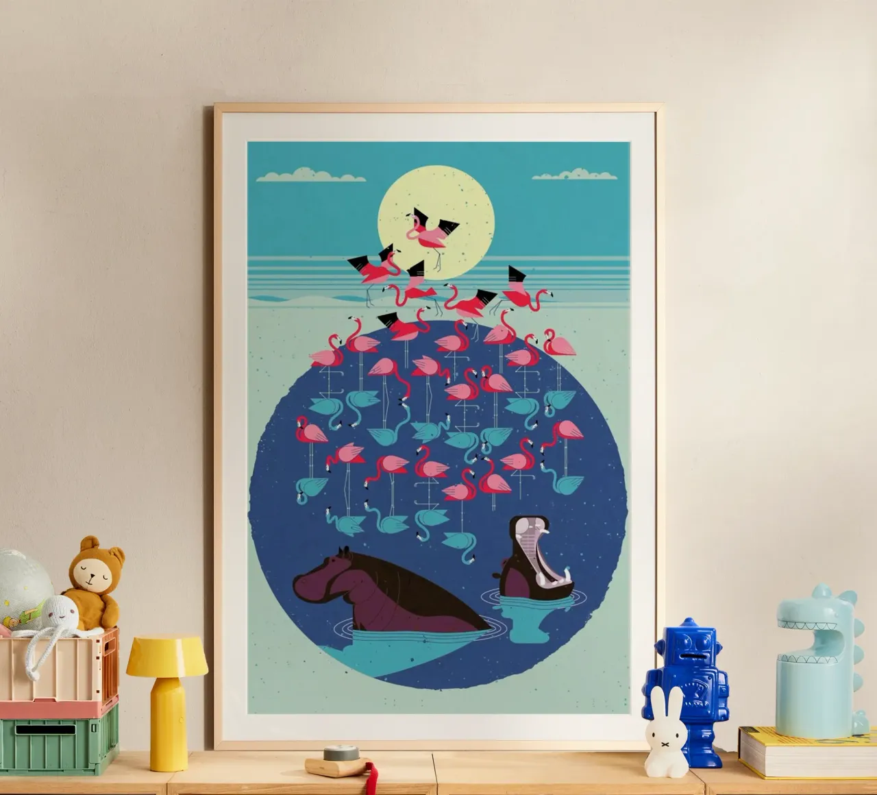 Flamingos poster van Dieter Braun