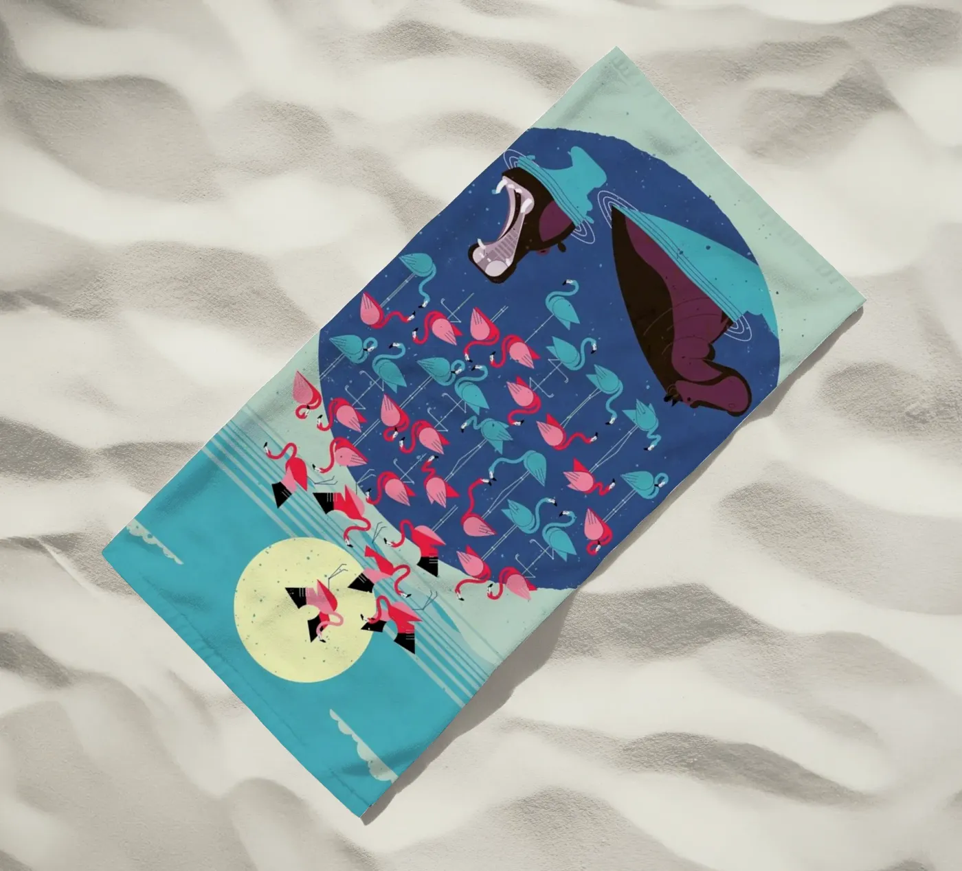 Flamingos strandhanddoek van Dieter Braun