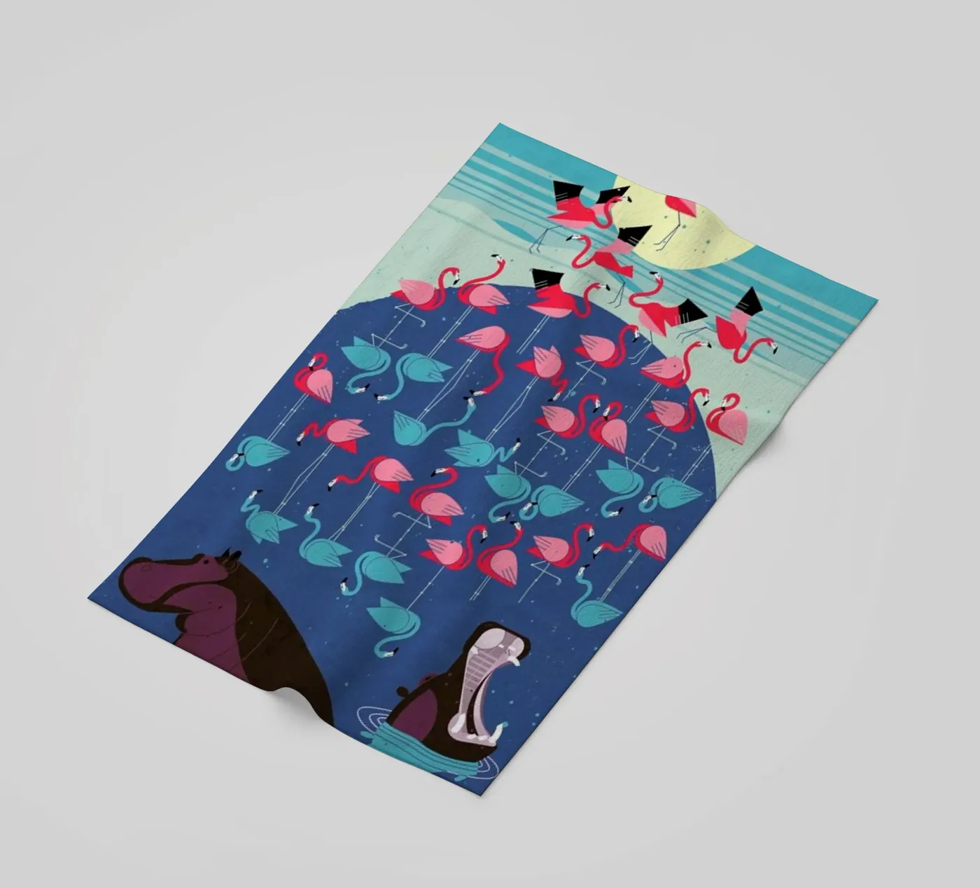 Flamingos strandhanddoek van Dieter Braun
