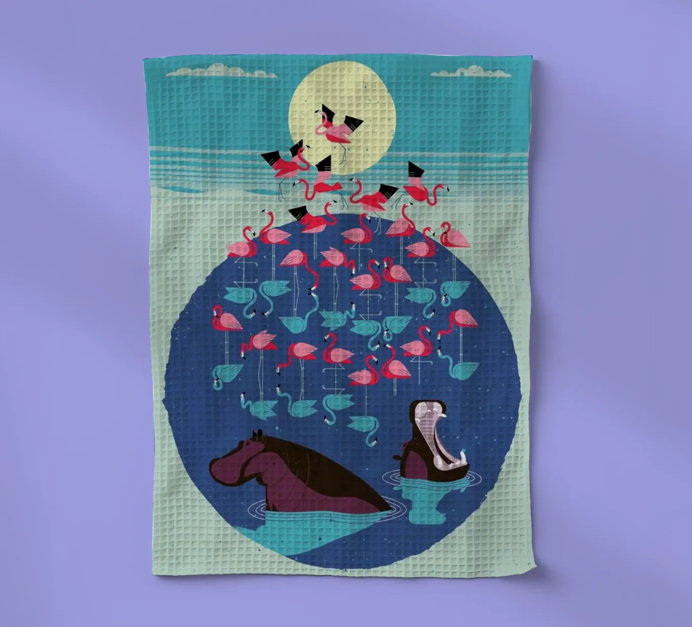 Flamingos theedoek van Dieter Braun