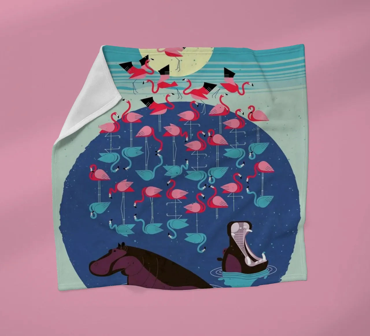 Flamingos fleecedeken van Dieter Braun