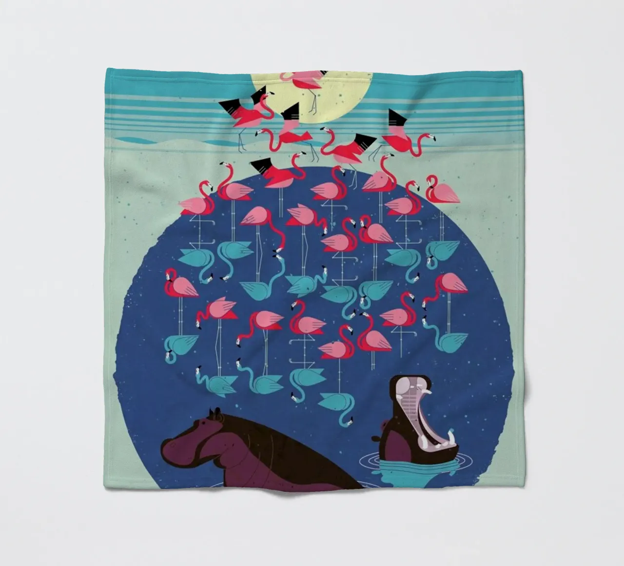 Flamingos fleecedeken van Dieter Braun