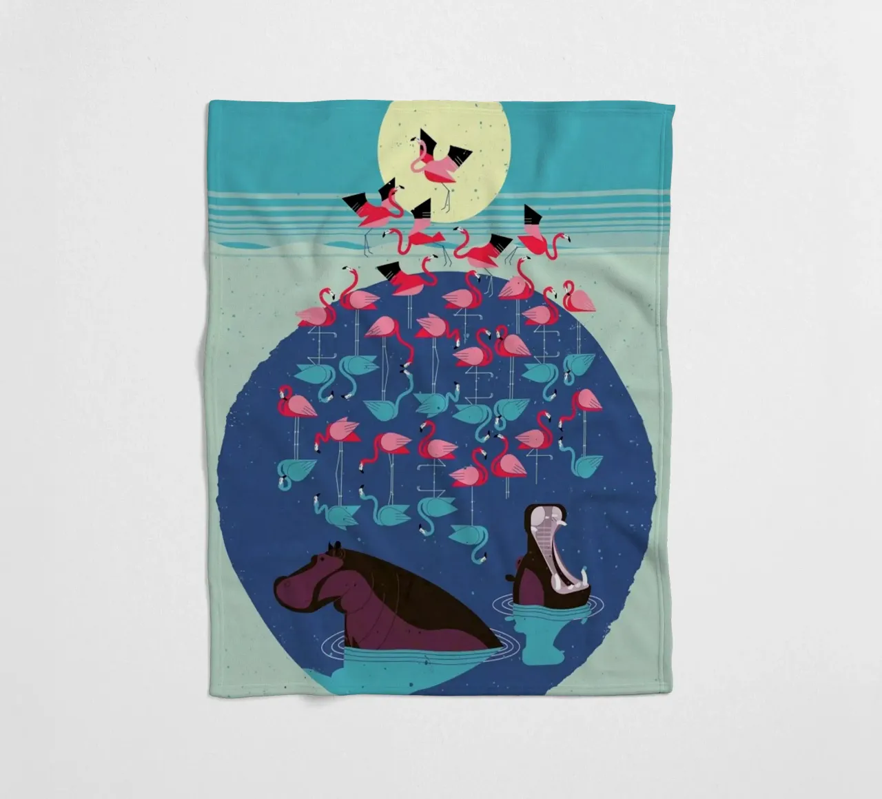 Flamingos fleecedeken van Dieter Braun