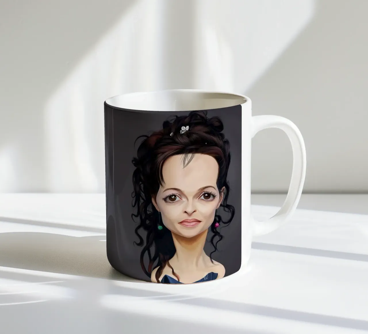 Helena Bonham Carter tazza in ceramica da Rob Art | Illustration