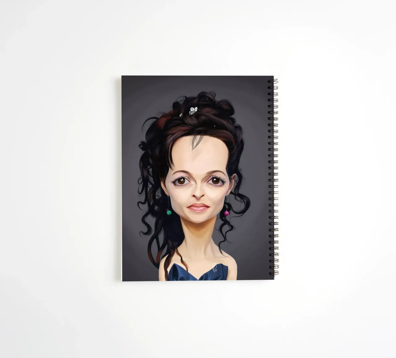 Helena Bonham Carter spiral notebook by Rob Art | Illustration